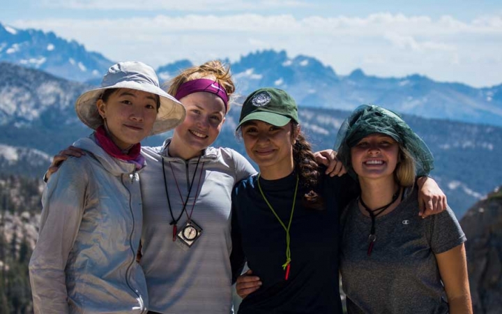 girls learn backpacking skills in california